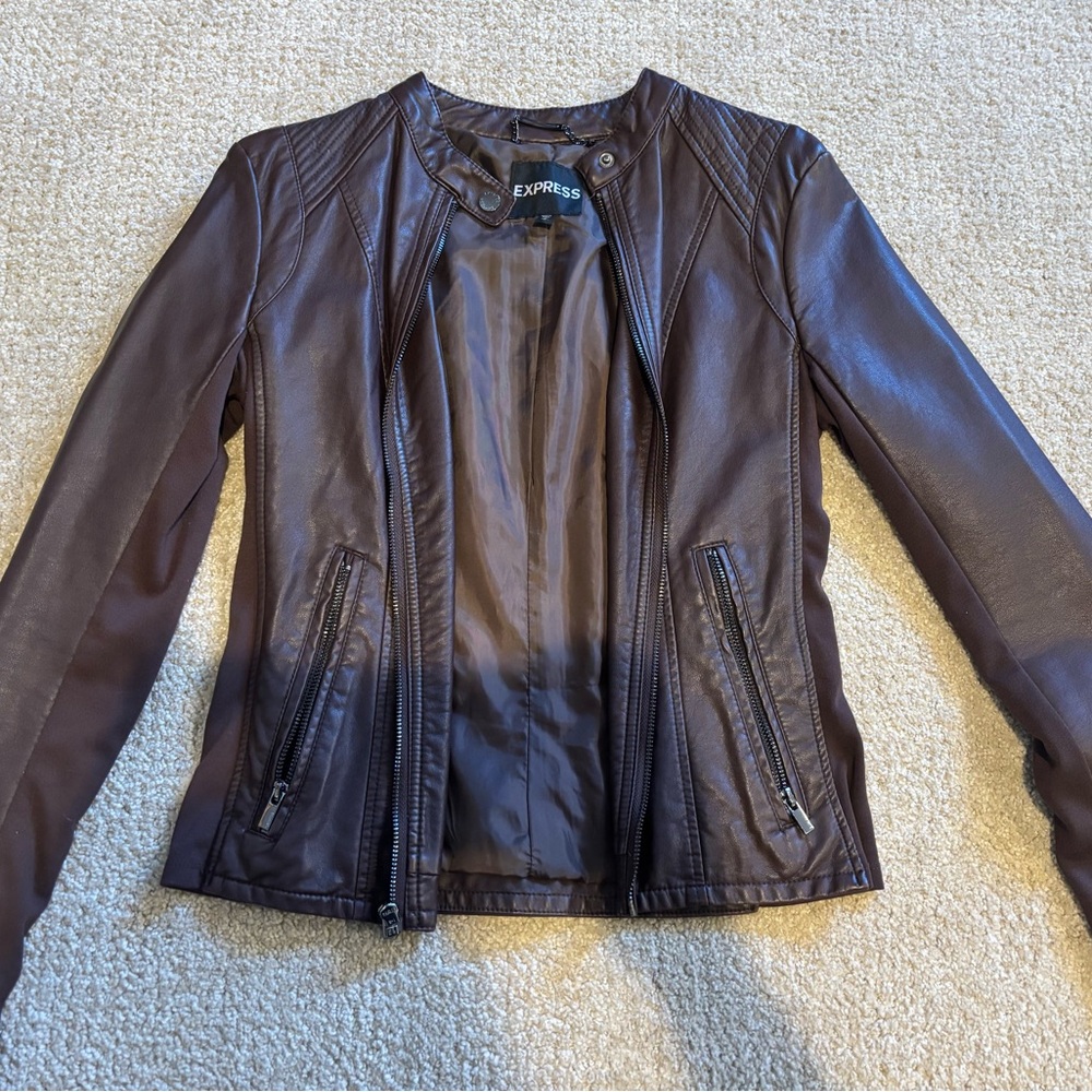 Express Women's Dark Brown Leather Jacket